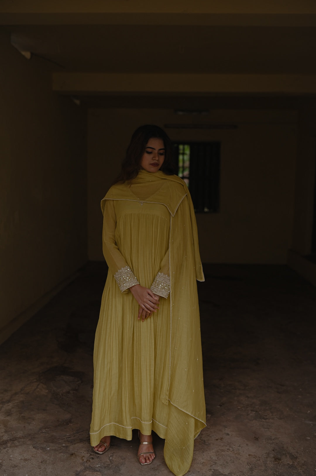 Sunflower Yellow Gathered Kurta Set - Zuleiha
