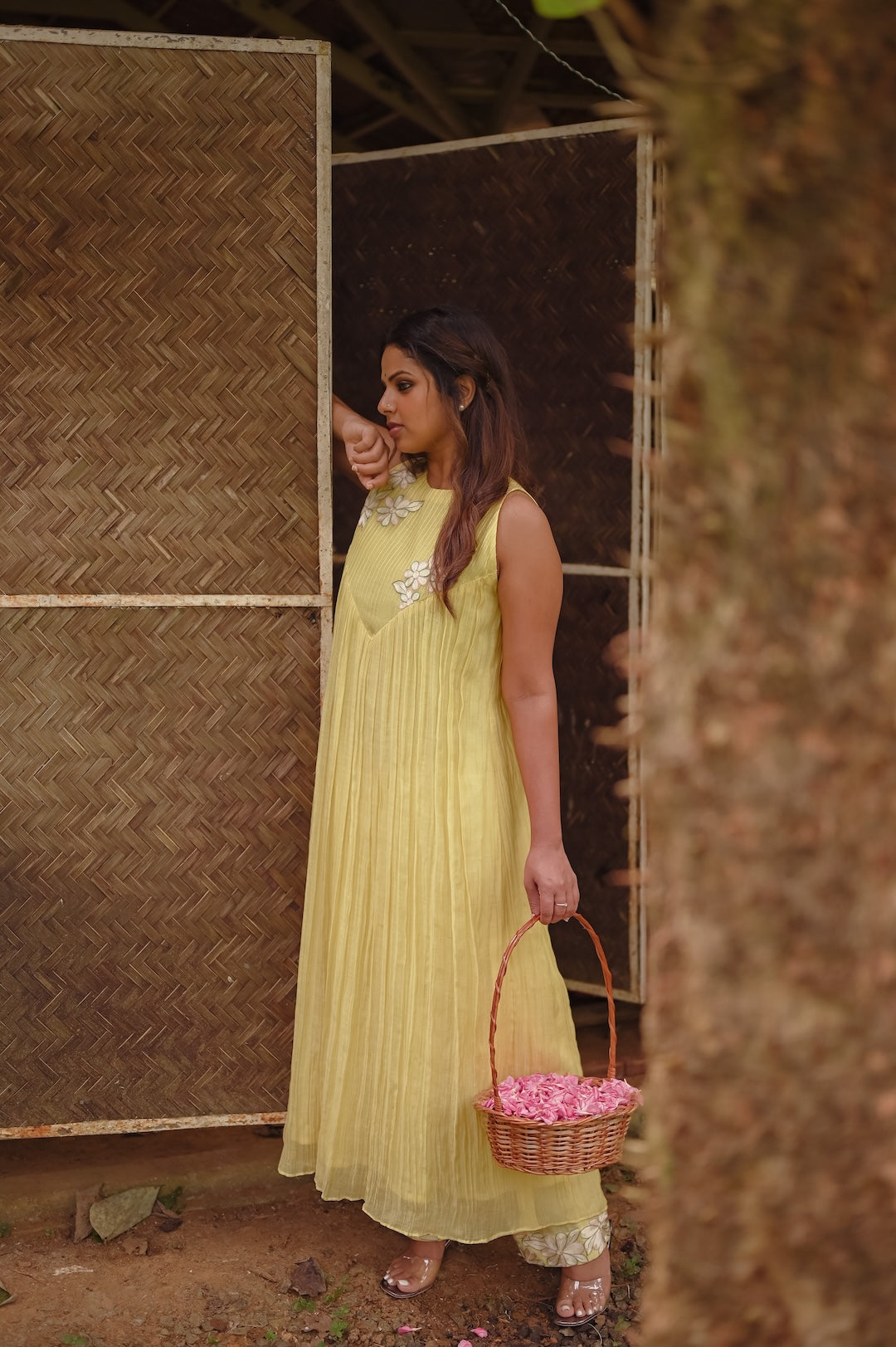 Yellow Co-rd Set with Zari and Thread - Zuleiha
