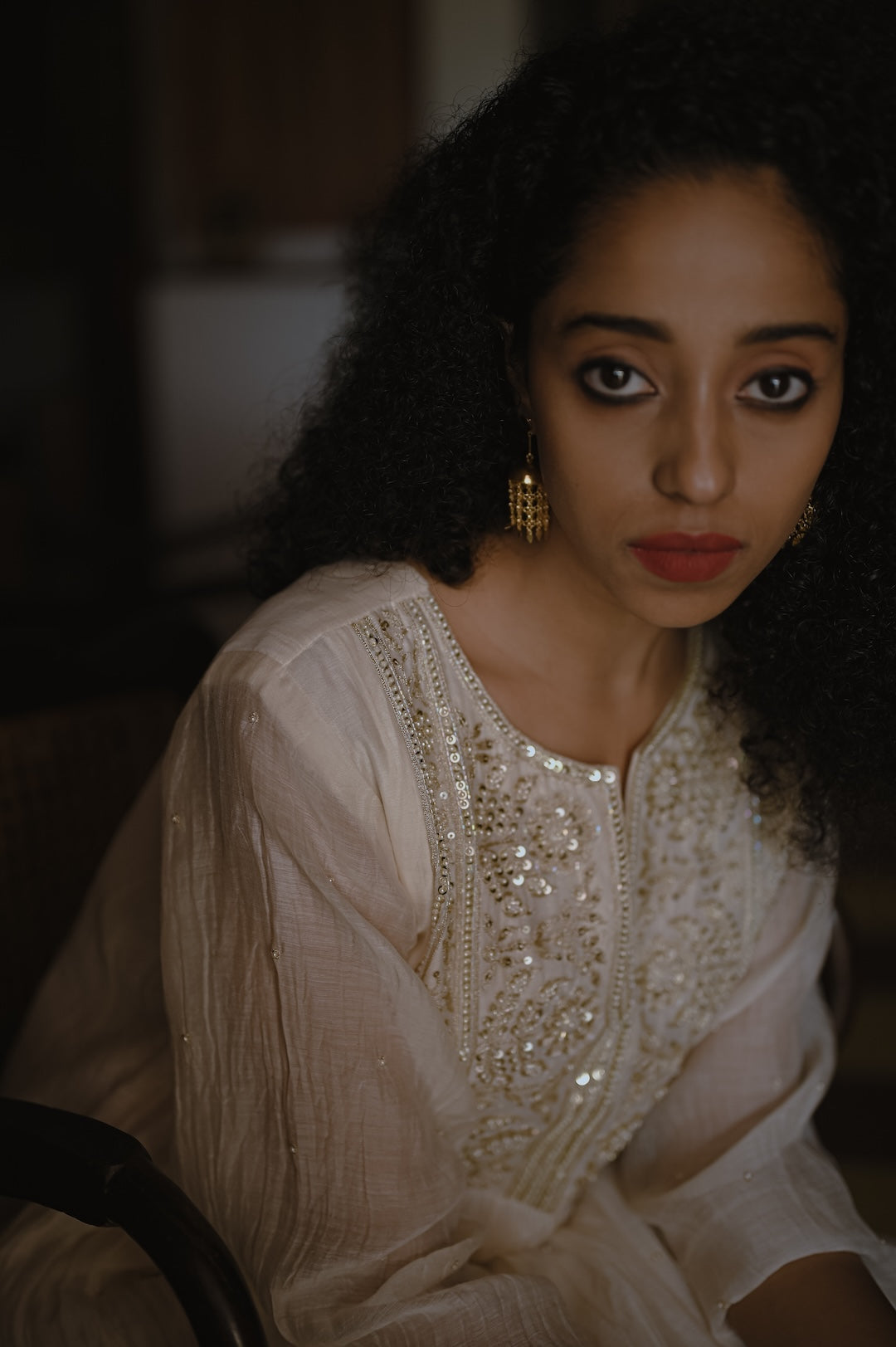 Ivory Pearl and Zari Handworked Kurta Set - Zuleiha