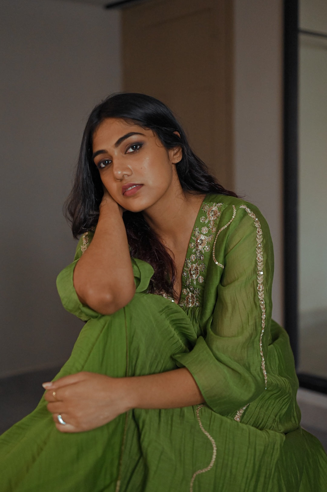 Mehendi Green Kurta Set - Zuleiha