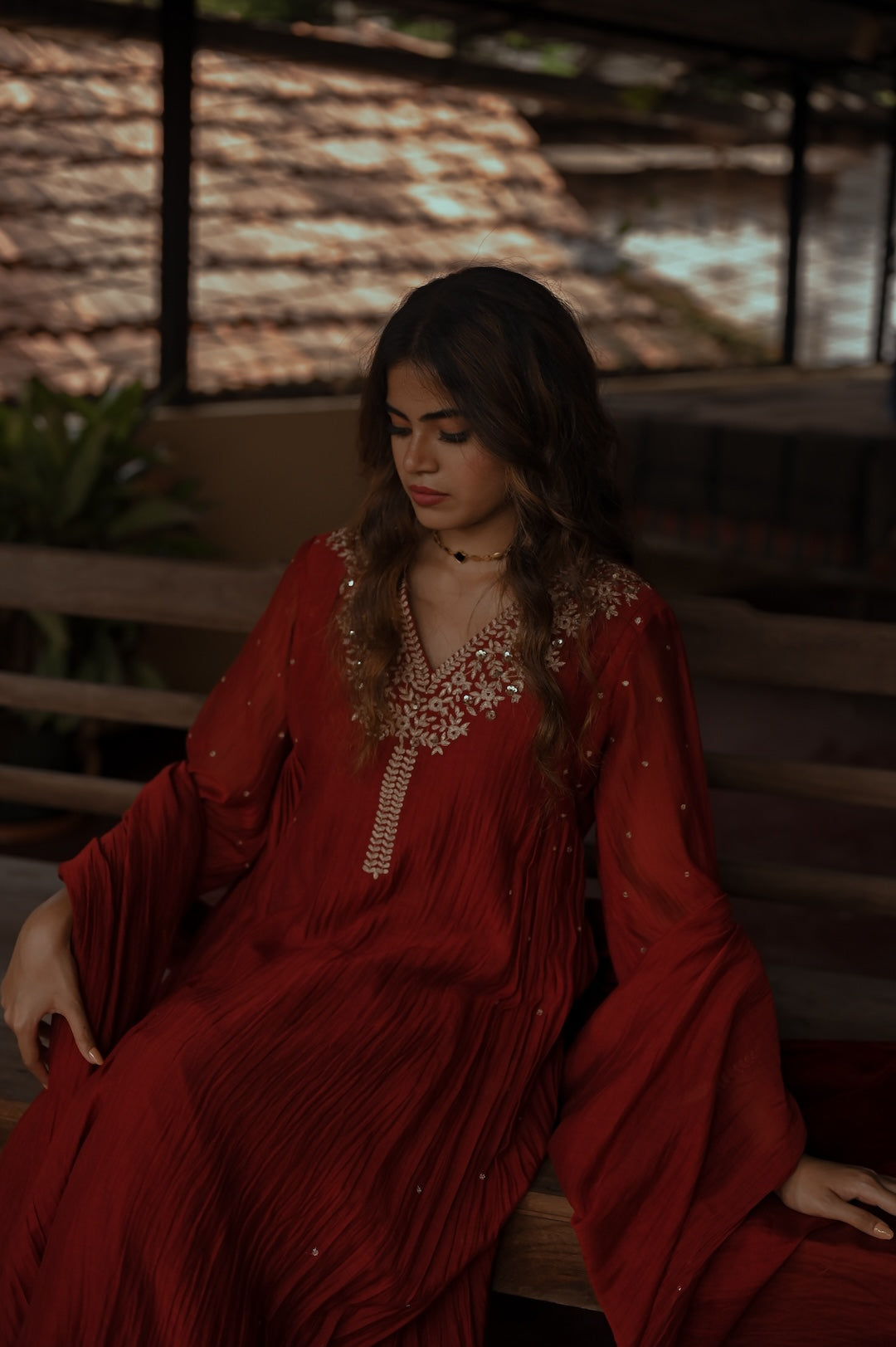 Ruby Red Kurta Set - Zuleiha