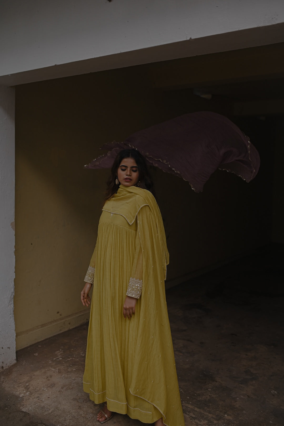 Sunflower Yellow Gathered Kurta Set - Zuleiha