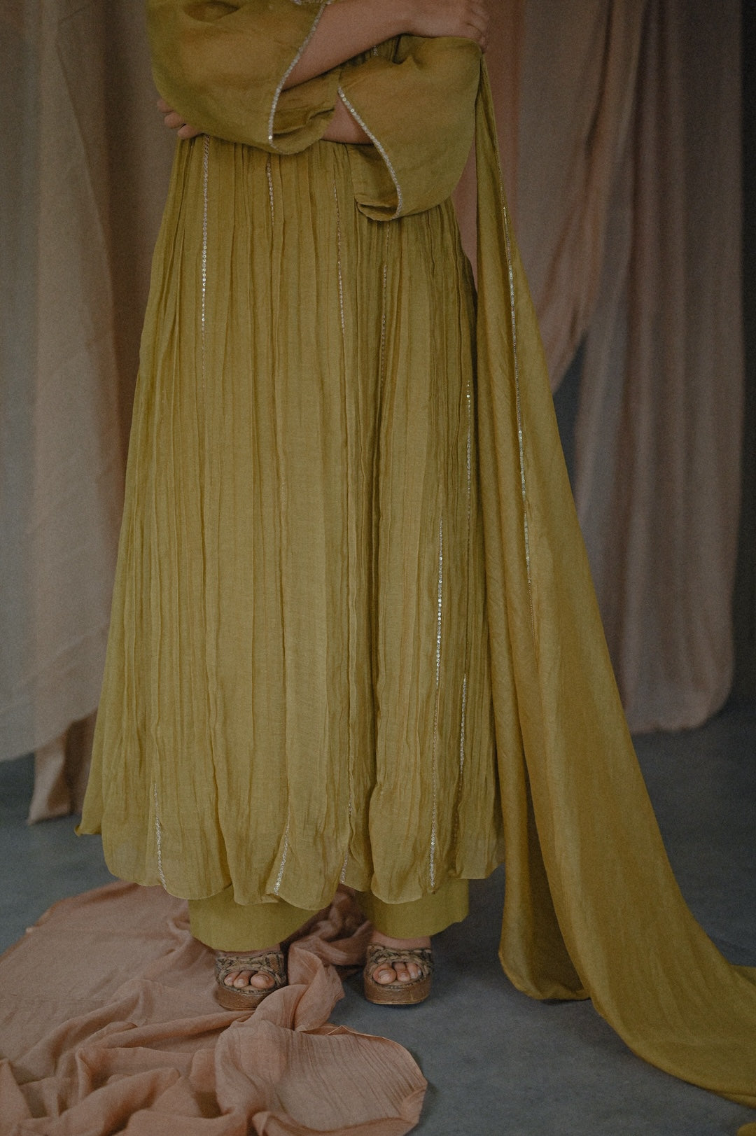 Mustard Green Kurta Set - Zuleiha