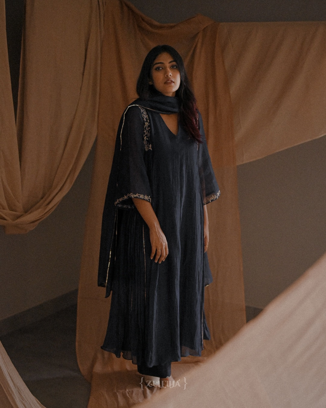 Deep Blue Kurta Set - Zuleiha