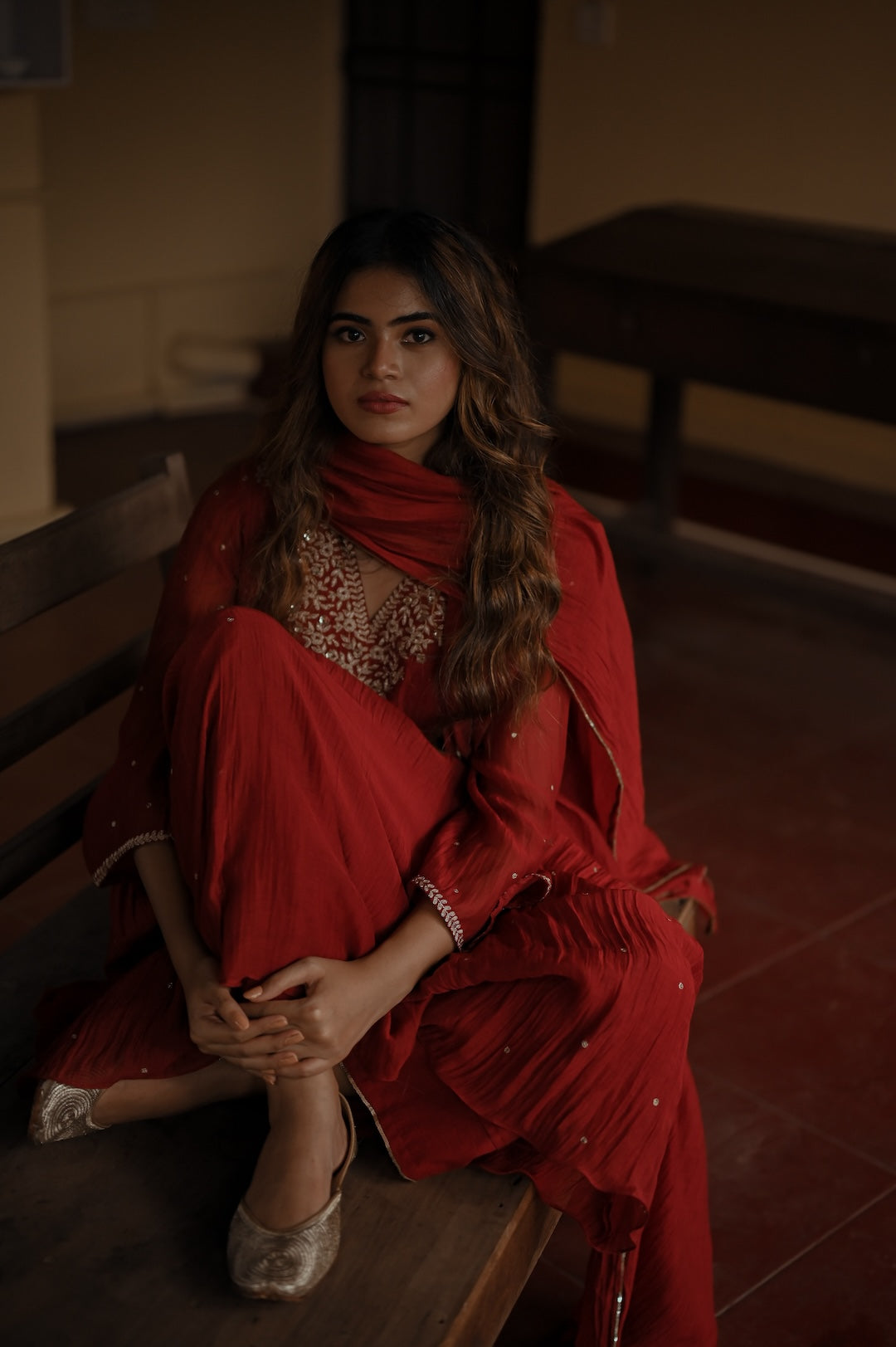 Ruby Red Kurta Set - Zuleiha