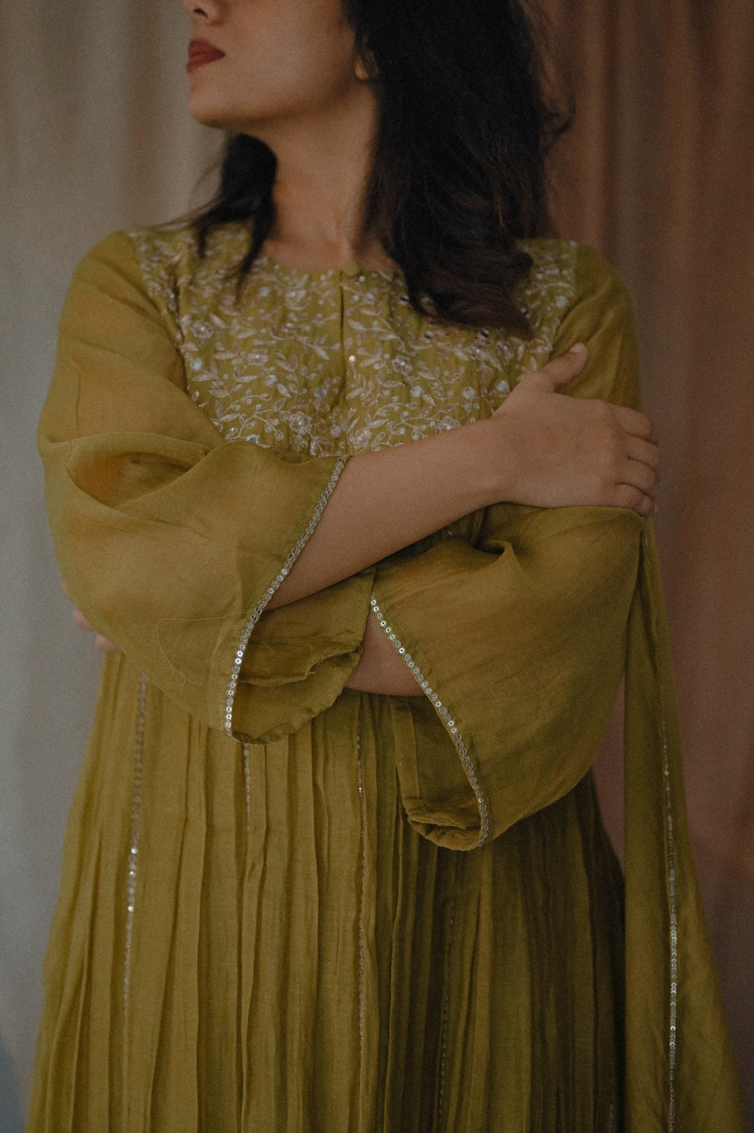 Mustard Green Kurta Set - Zuleiha