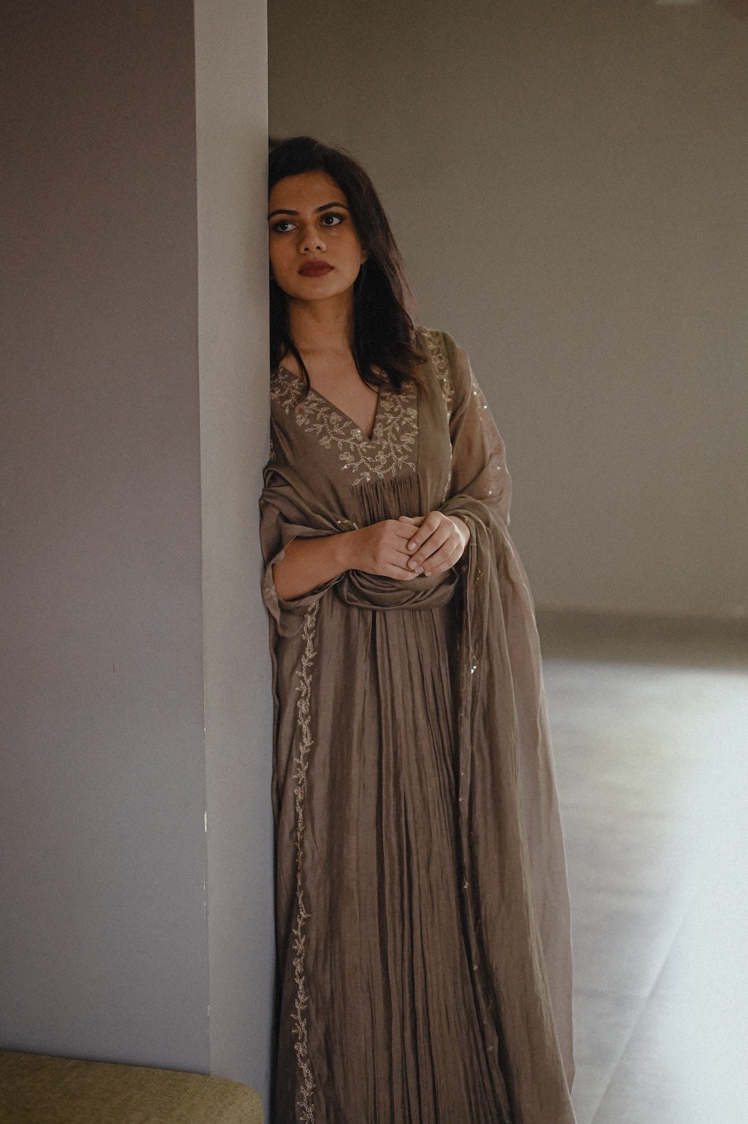 Slate Grey Kurta Set - Zuleiha