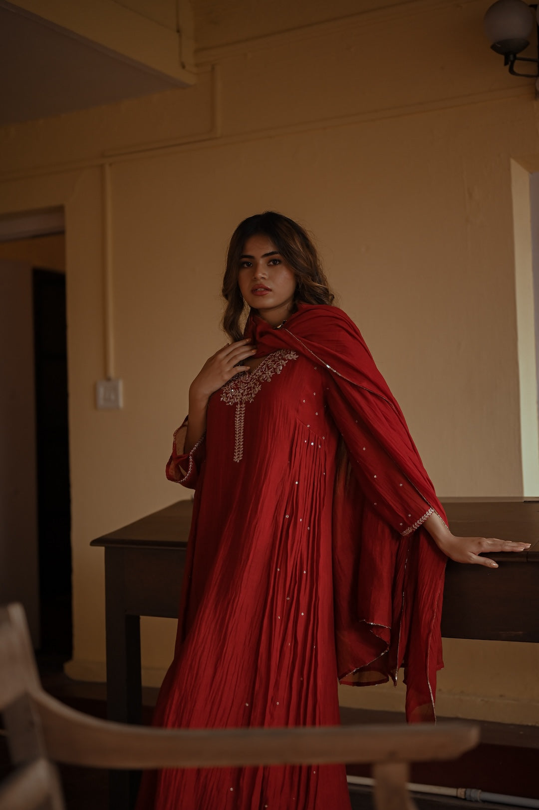 Ruby Red Kurta Set - Zuleiha