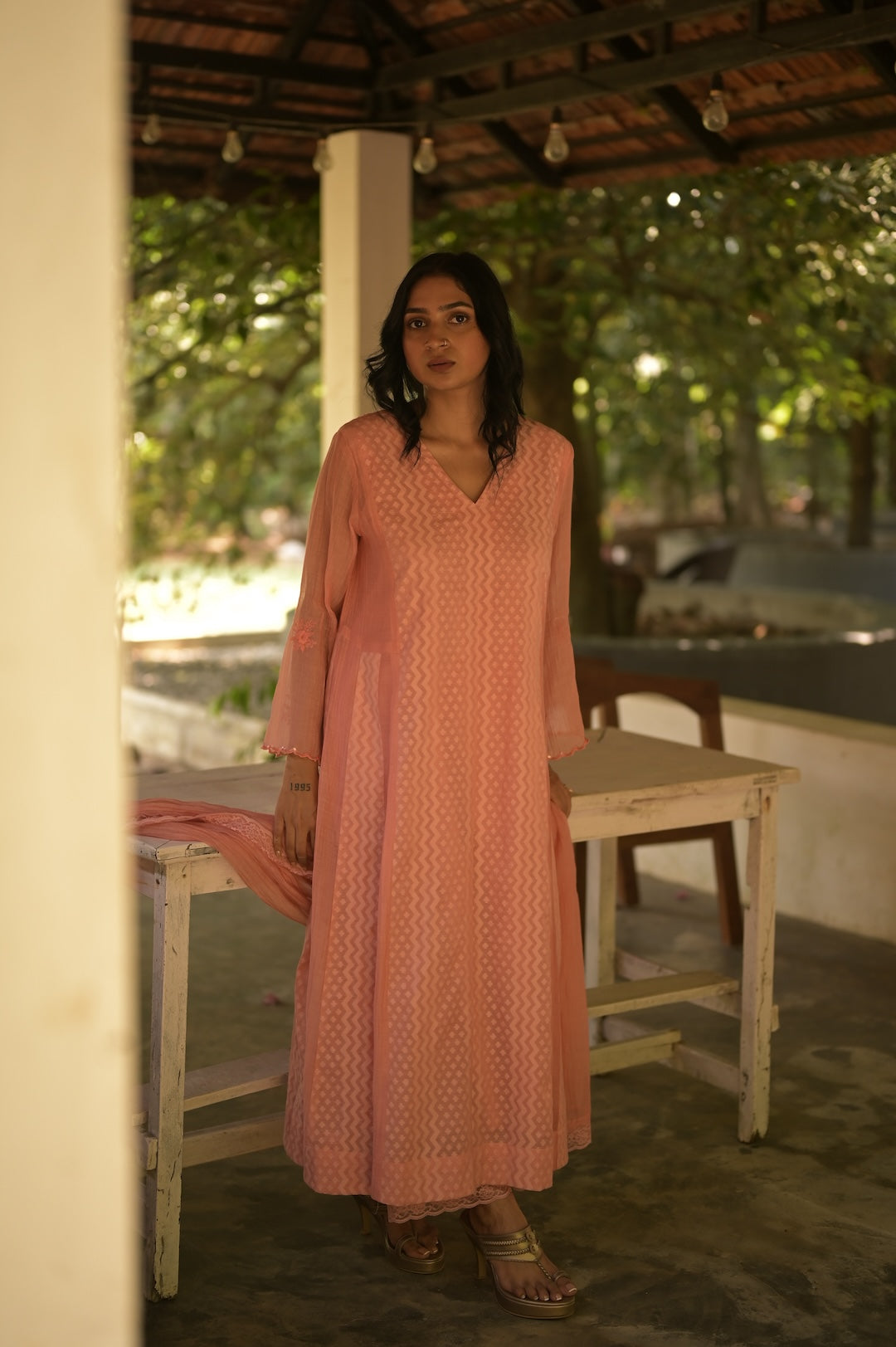 Blush Peach Kurta Set - Zuleiha