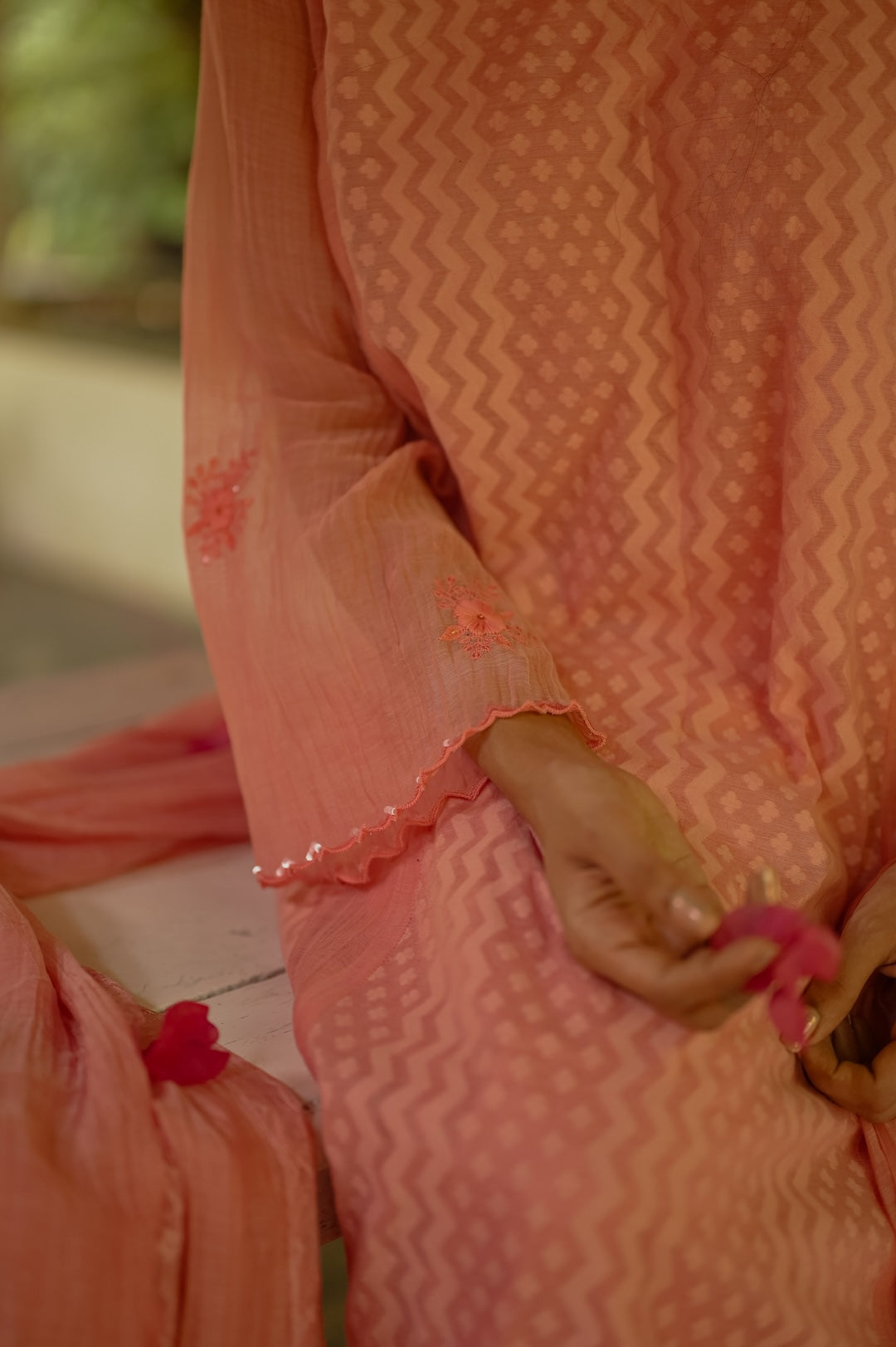 Blush Peach Kurta Set - Zuleiha