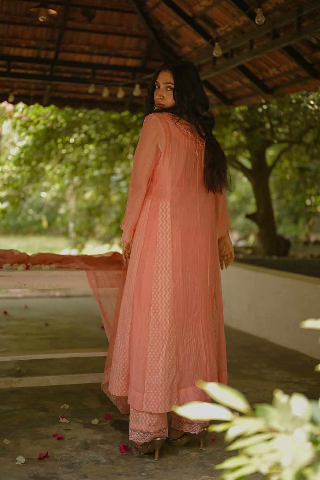 Blush Peach Kurta Set - Zuleiha