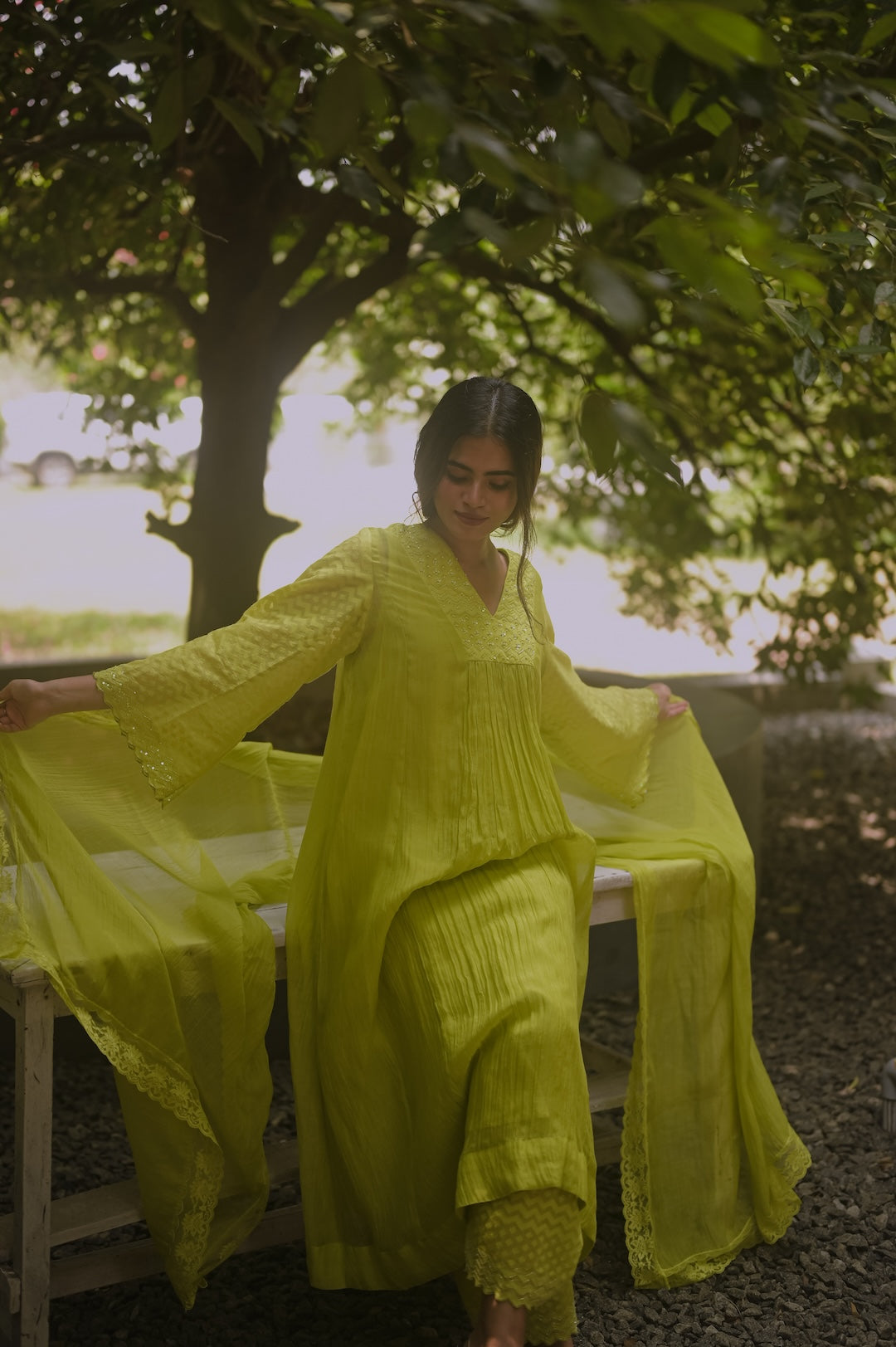Lime Green Kurta Set - Zuleiha