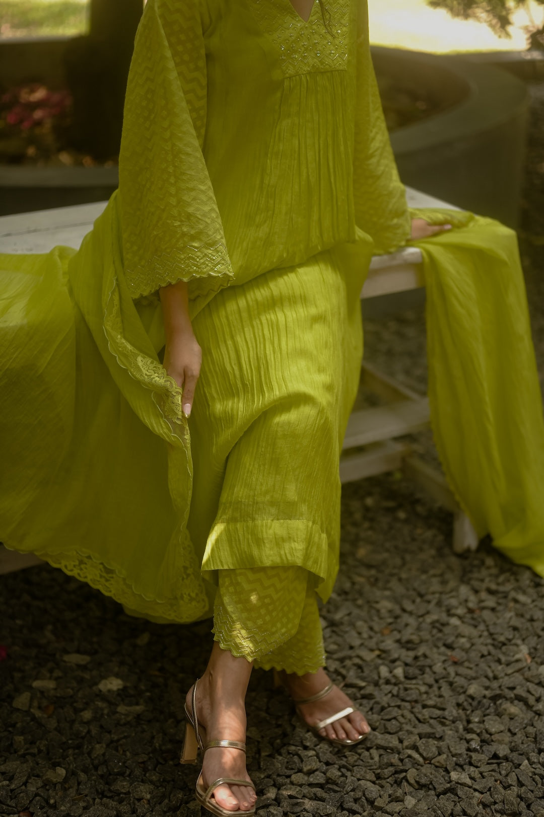 Lime Green Kurta Set - Zuleiha