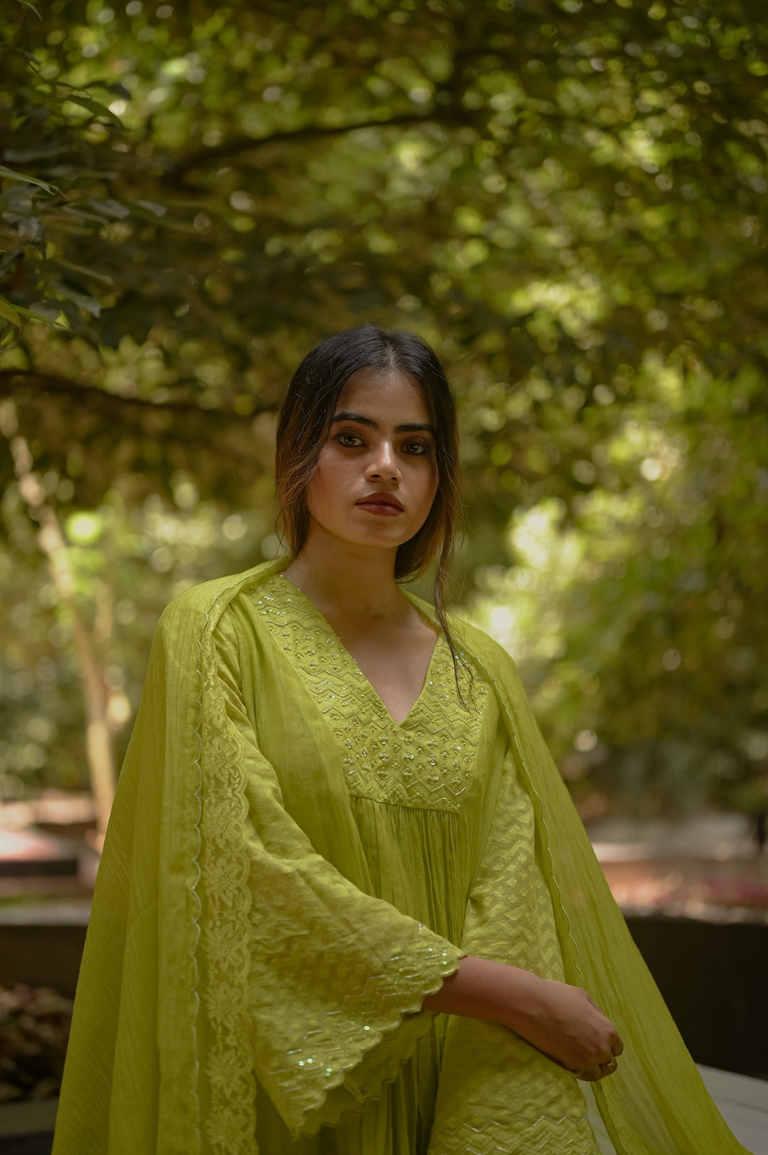 Lime Green Kurta Set - Zuleiha