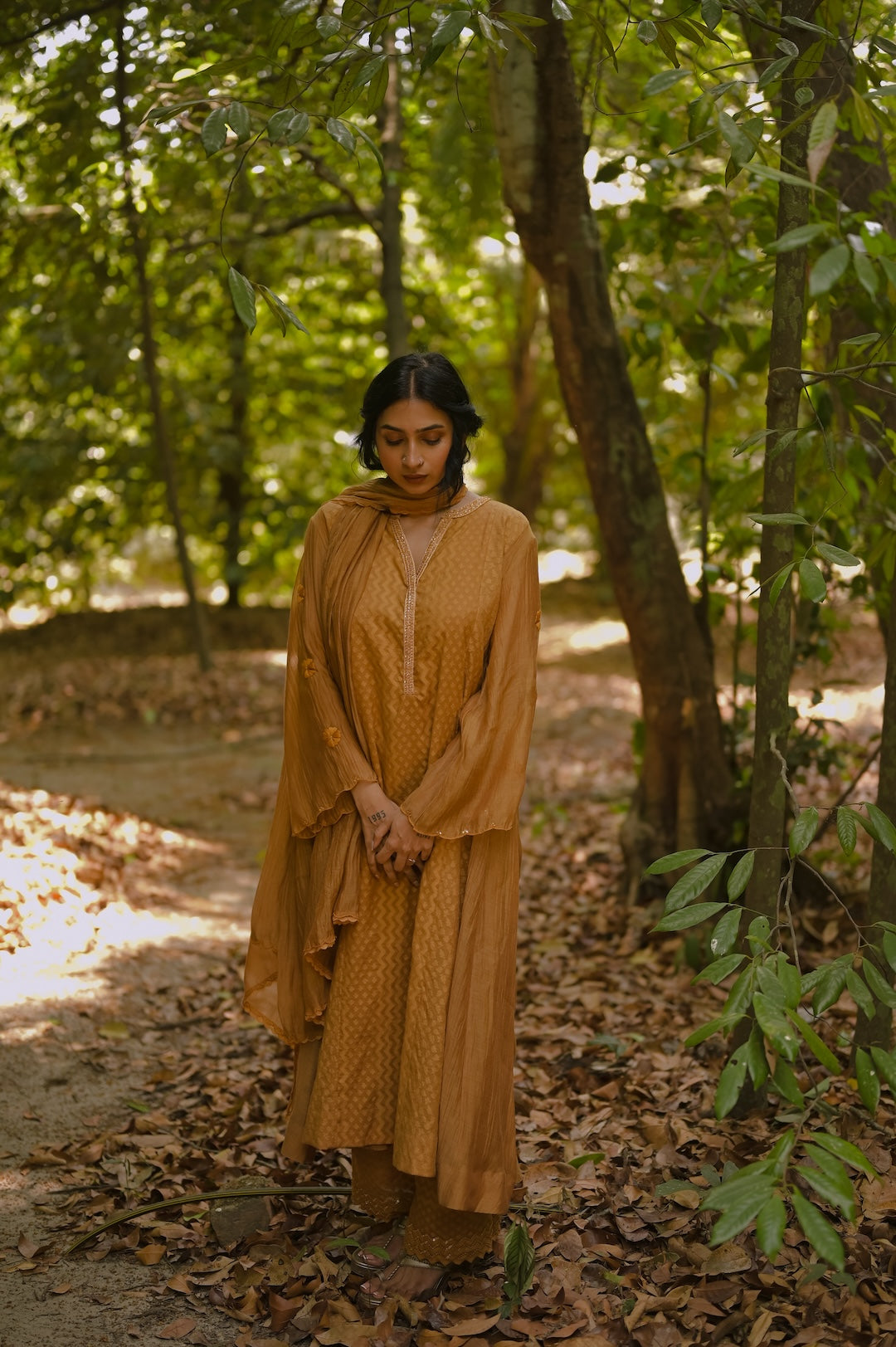 Brown Ochre Kurta Set - Zuleiha