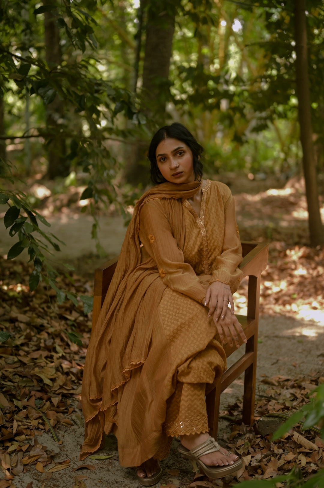 Brown Ochre Kurta Set - Zuleiha
