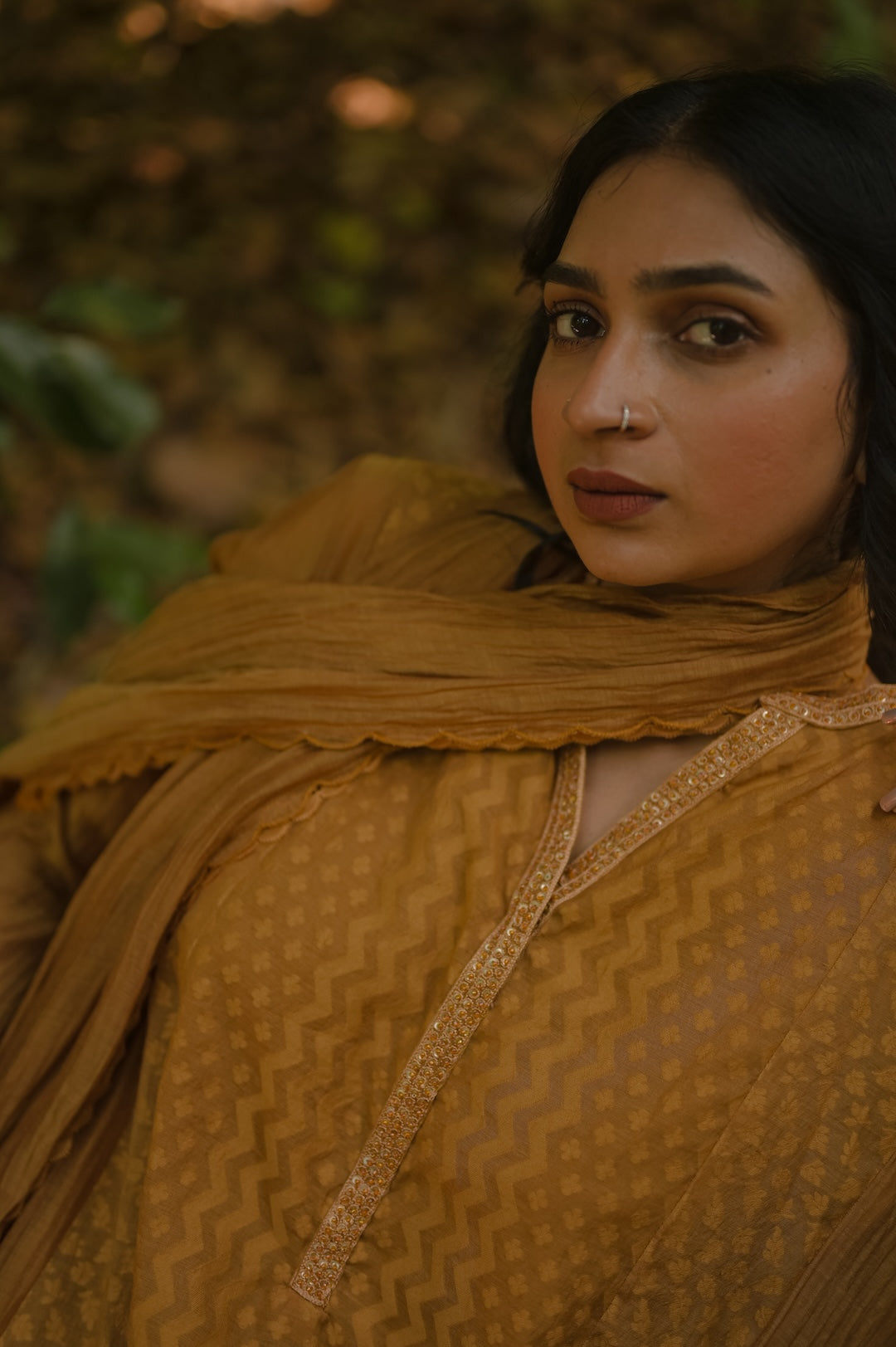 Brown Ochre Kurta Set - Zuleiha