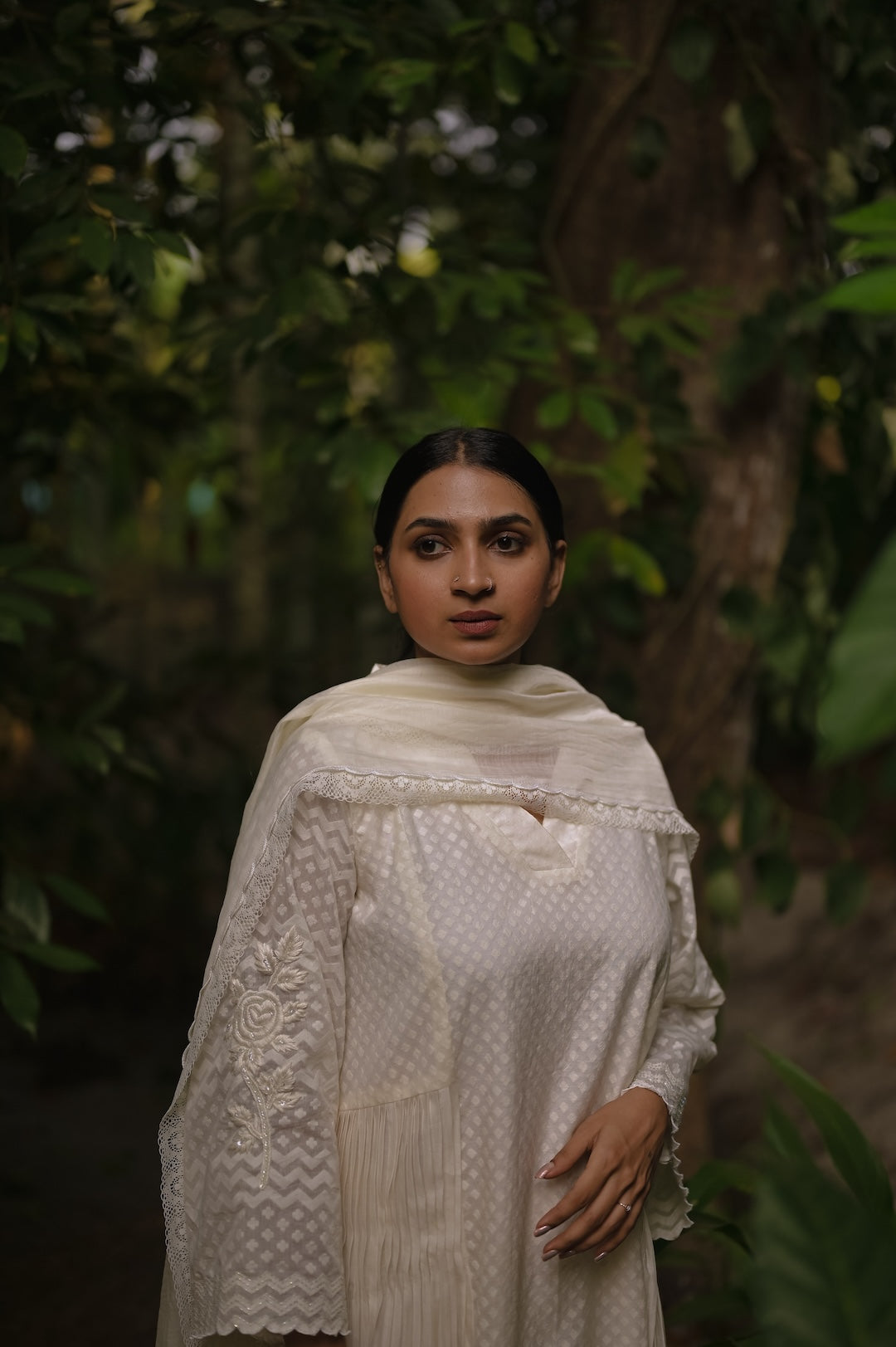 Ivory Self Chanderi Kurta Set - Zuleiha