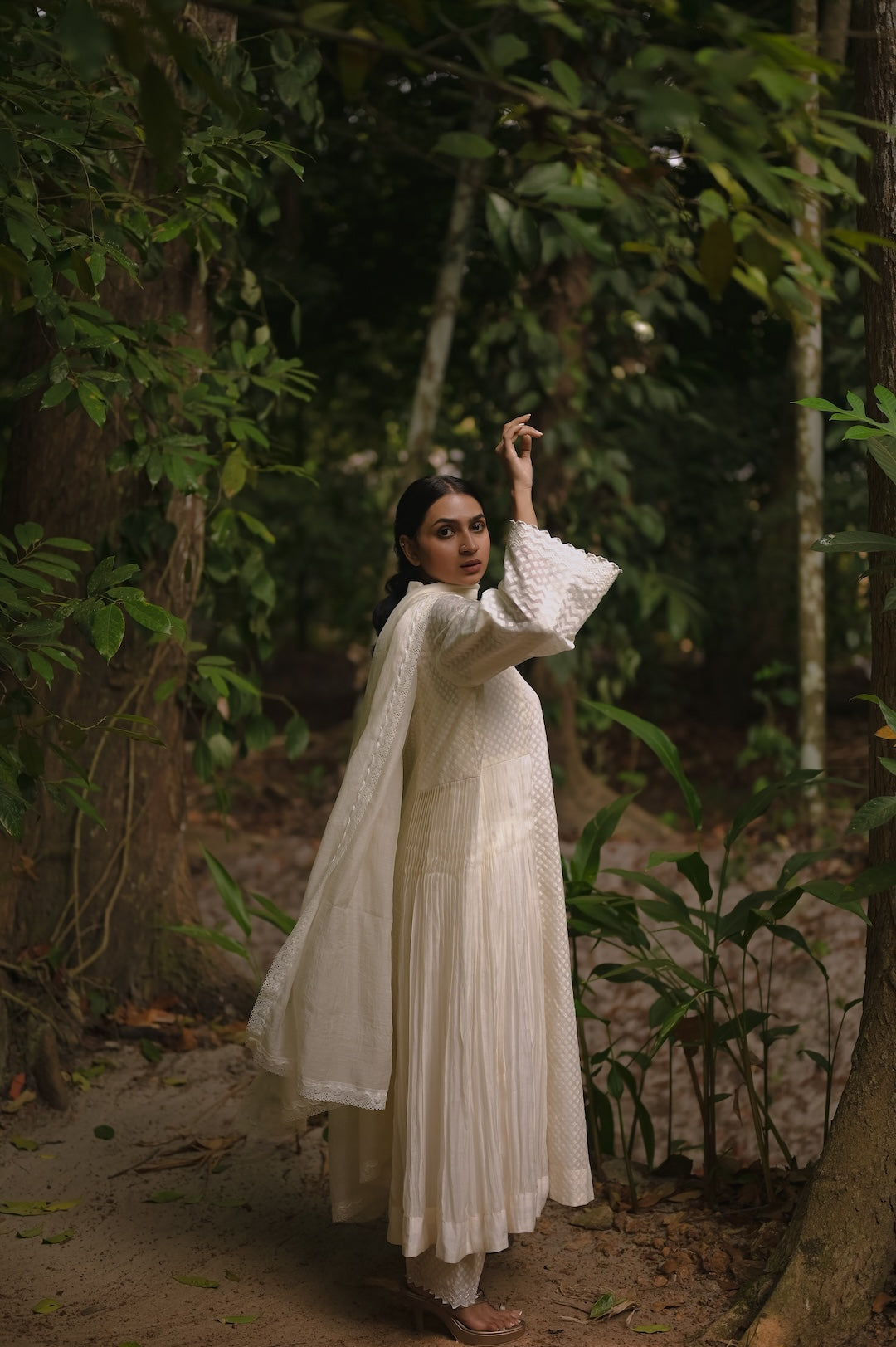 Ivory Self Chanderi Kurta Set - Zuleiha
