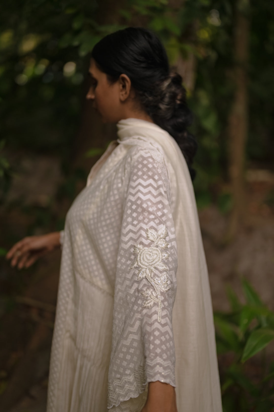 Ivory Self Chanderi Kurta Set - Zuleiha