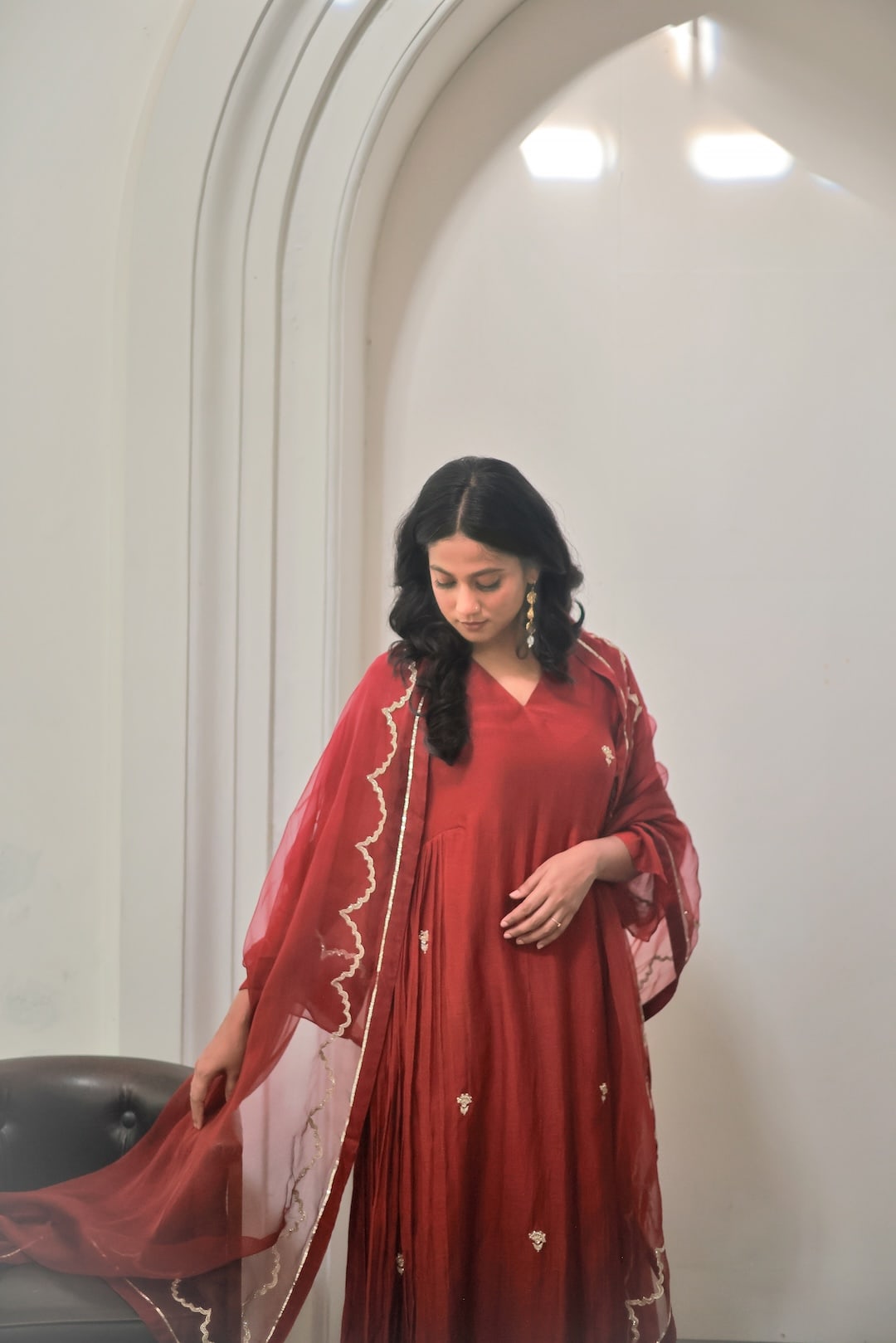 Lal Kurti Set - Zuleiha