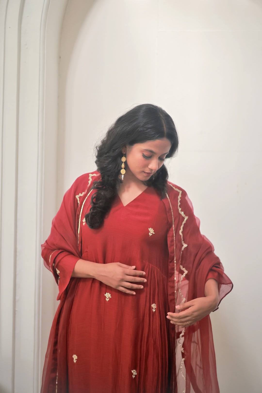 Lal Kurti Set - Zuleiha