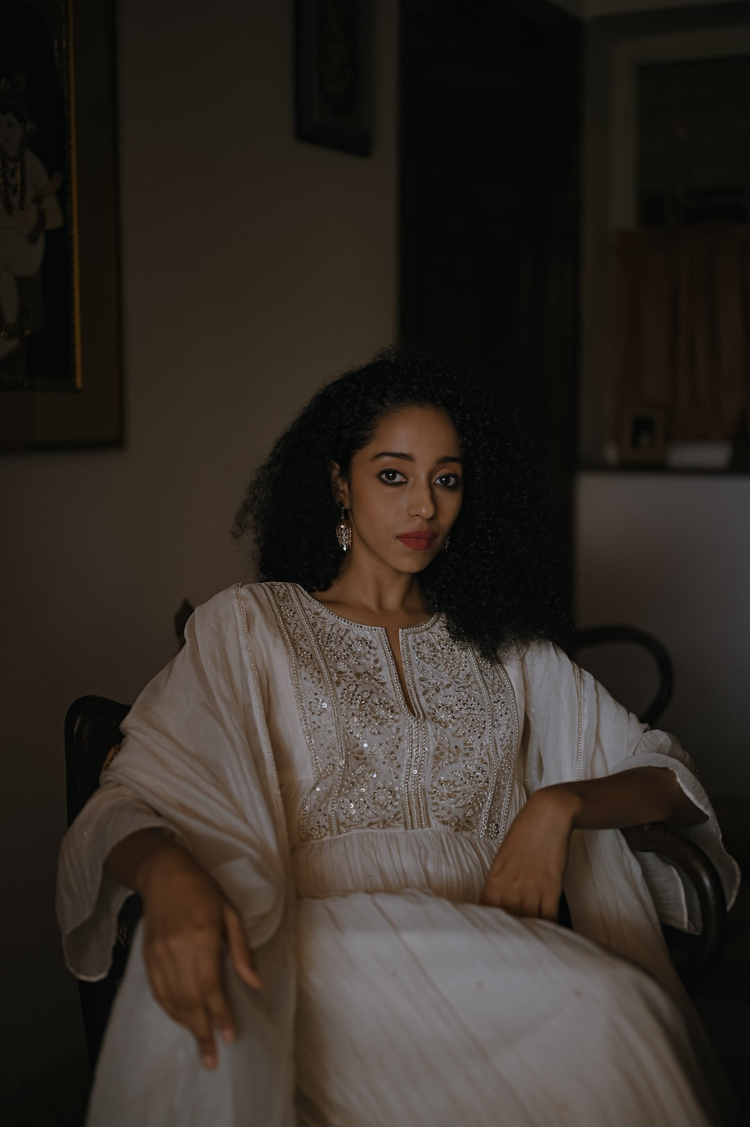 Ivory Pearl and Zari Handworked Kurta Set - Zuleiha
