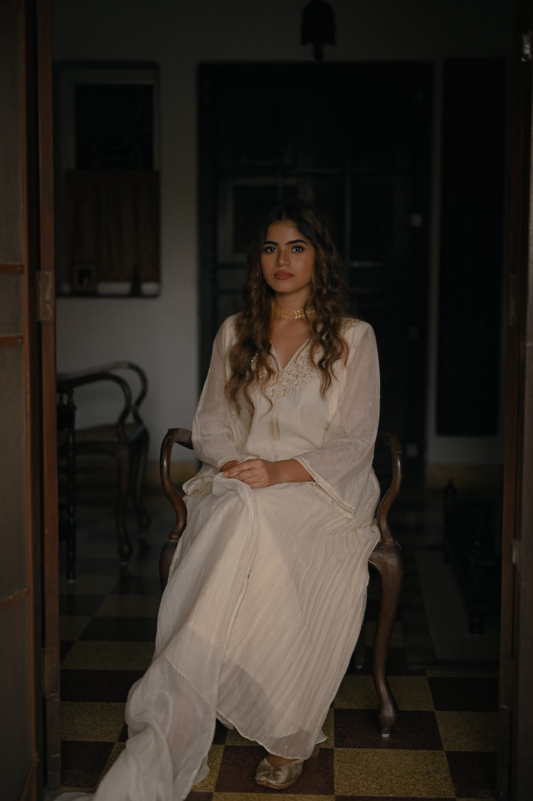 Ivory Zari Handworked Kurta Set - Zuleiha