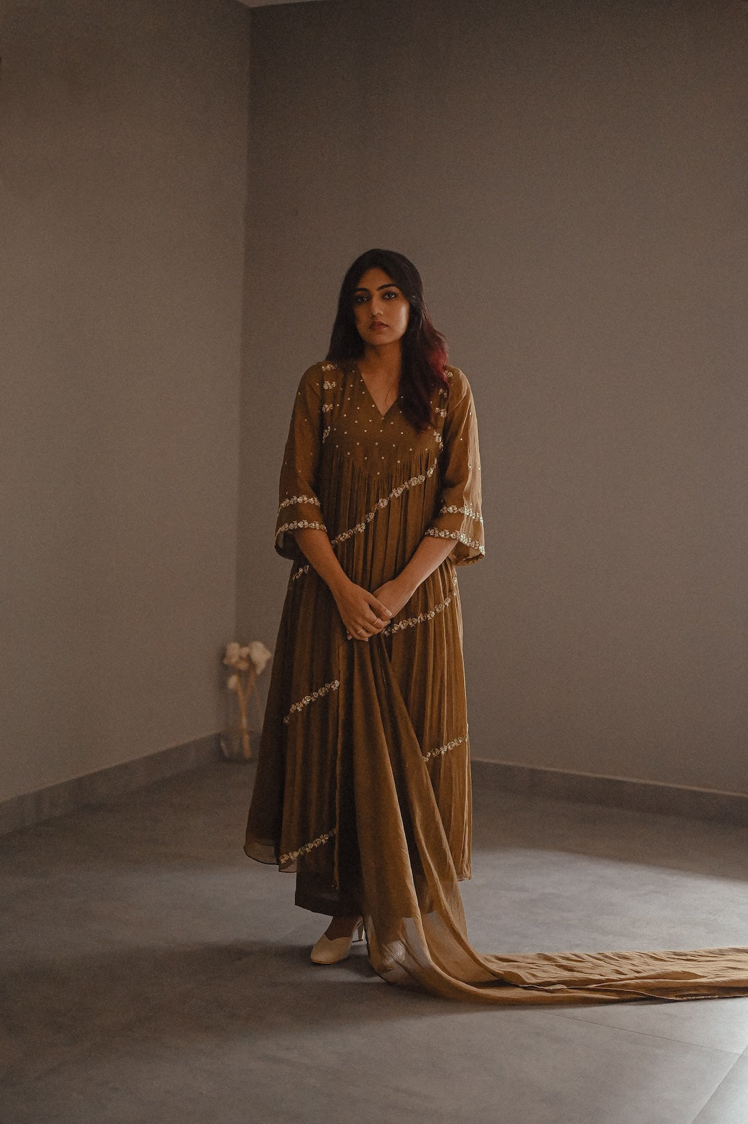 Mud Brown Kurta Set - Zuleiha