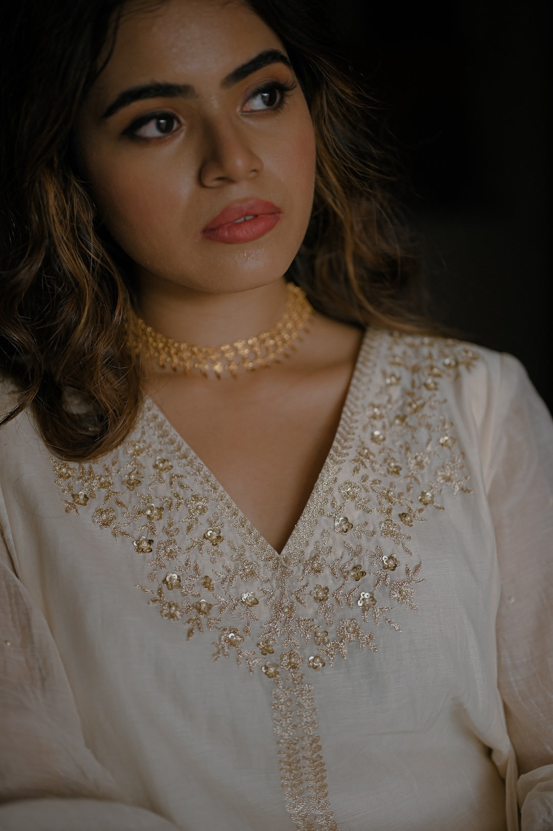 Ivory Zari Handworked Kurta Set - Zuleiha