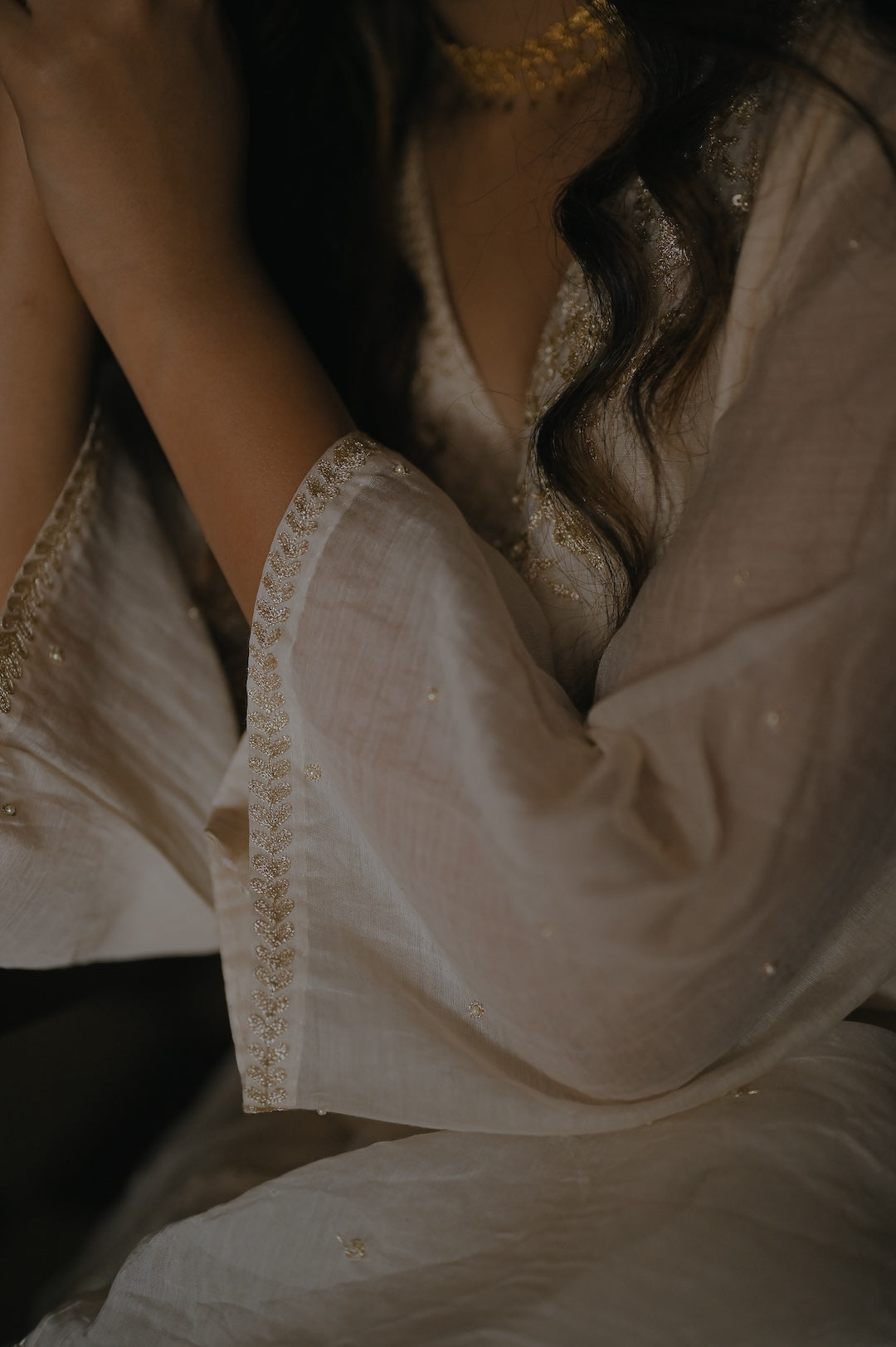 Ivory Zari Handworked Kurta Set - Zuleiha