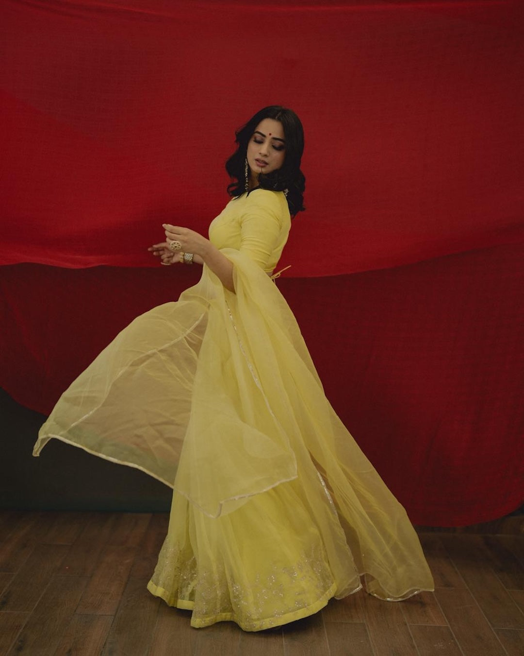 Namitha Pramod in Lime Green Lehenga - Zuleiha