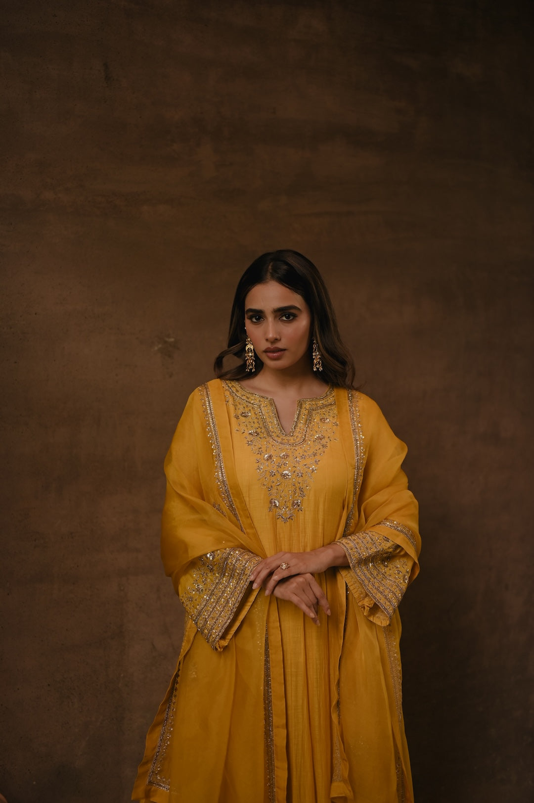 Roohi Yellow Anarkali Set - Zuleiha