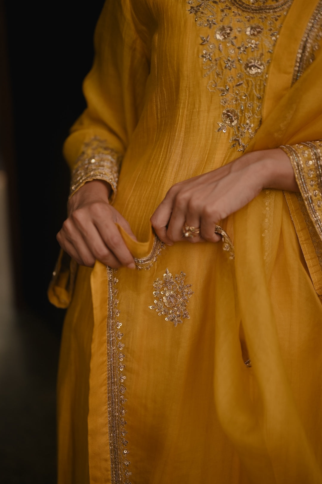 Roohi Yellow Anarkali Set - Zuleiha