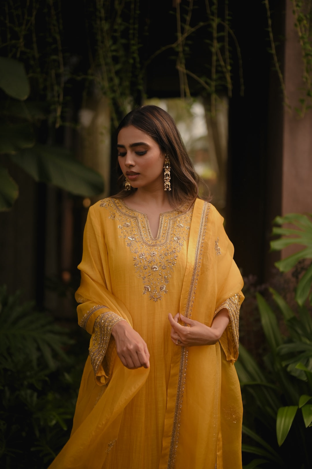 Roohi Yellow Anarkali Set - Zuleiha