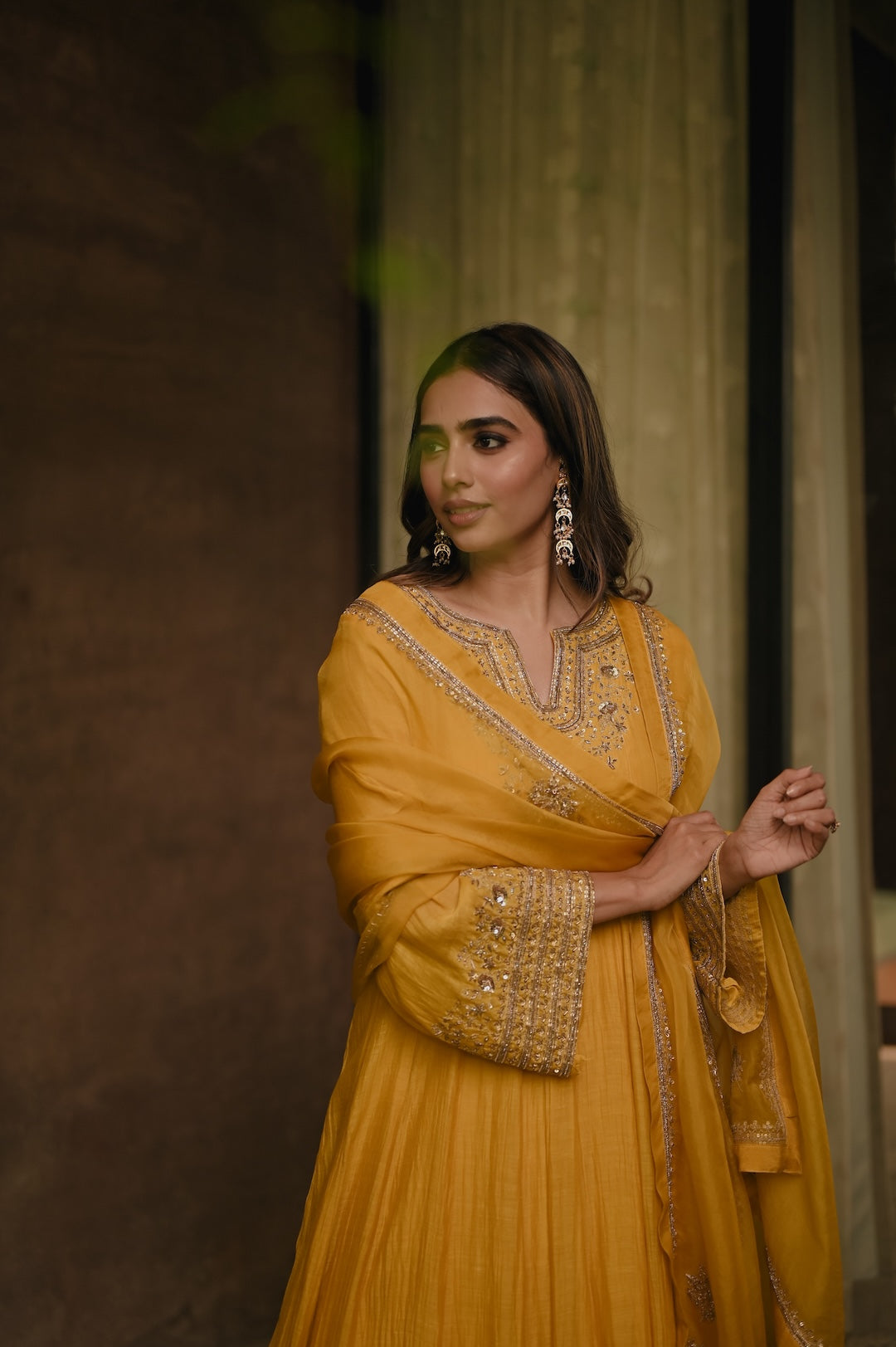 Roohi Yellow Anarkali Set - Zuleiha