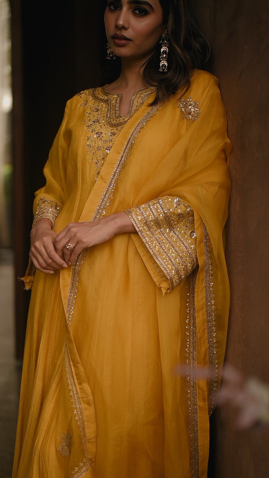 Roohi Yellow Anarkali Set - Zuleiha