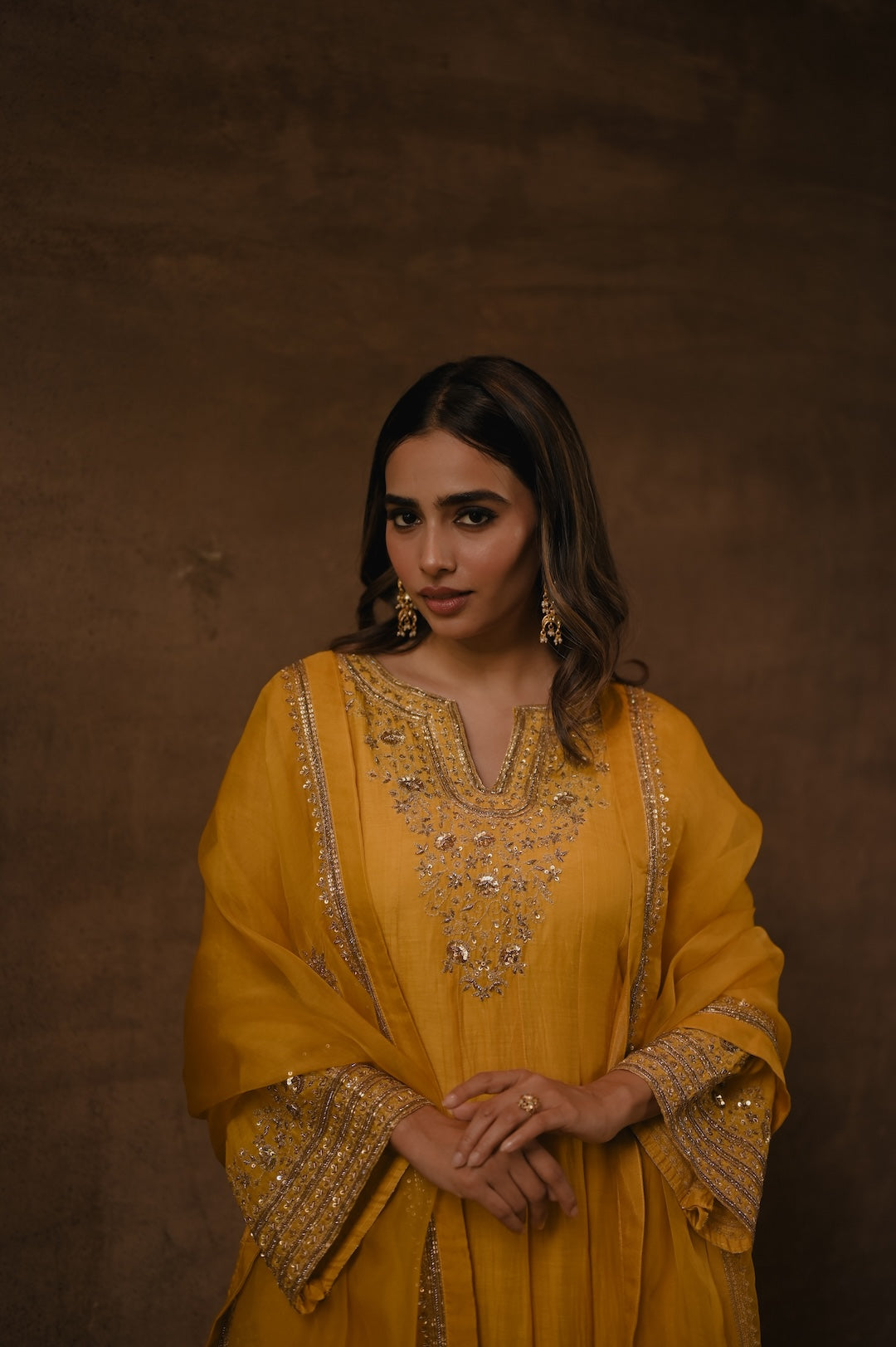 Roohi Yellow Anarkali Set - Zuleiha