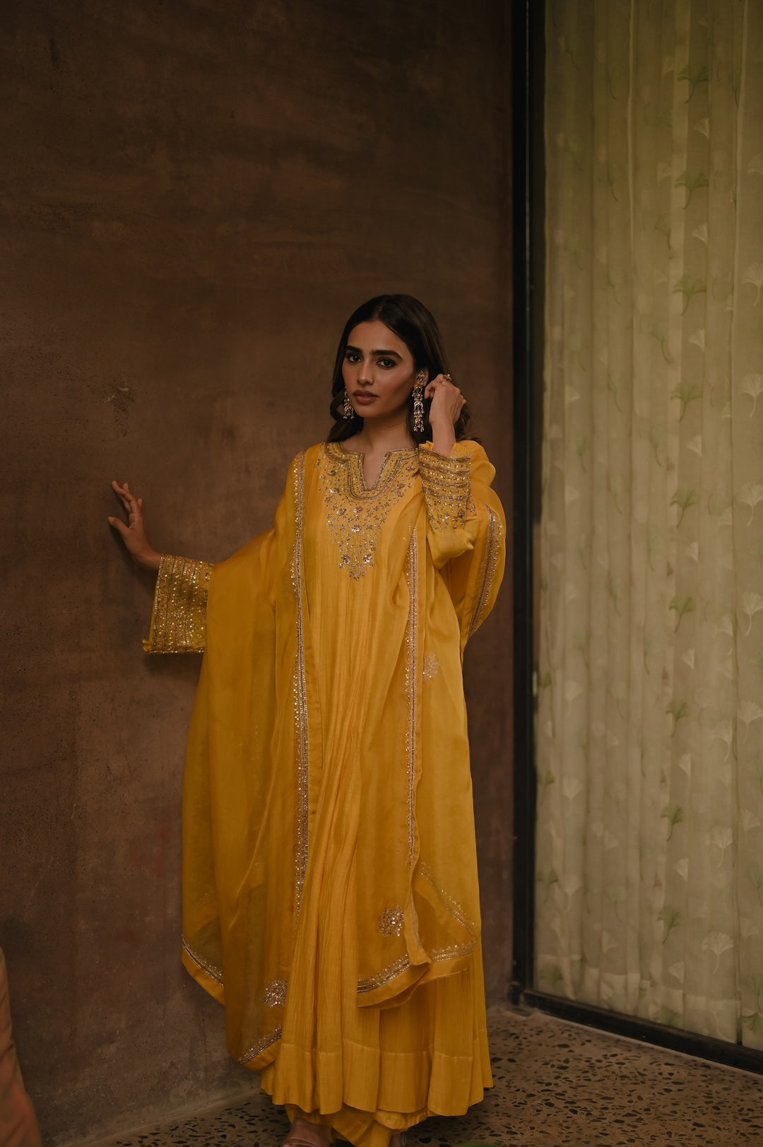 Roohi Yellow Anarkali Set - Zuleiha