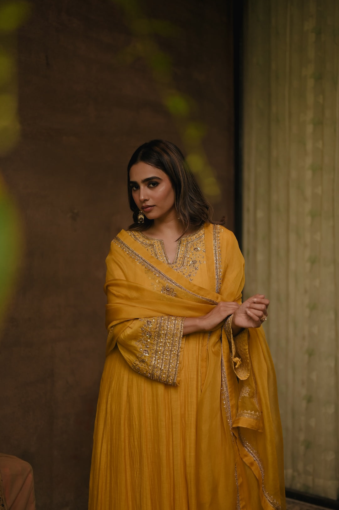 Roohi Yellow Anarkali Set - Zuleiha