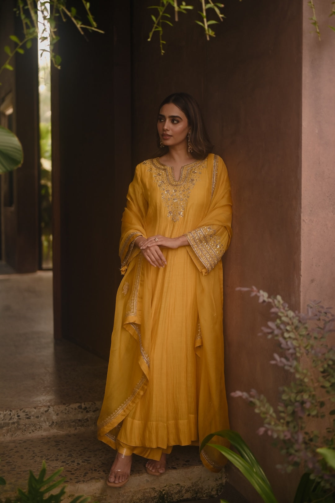 Roohi Yellow Anarkali Set - Zuleiha