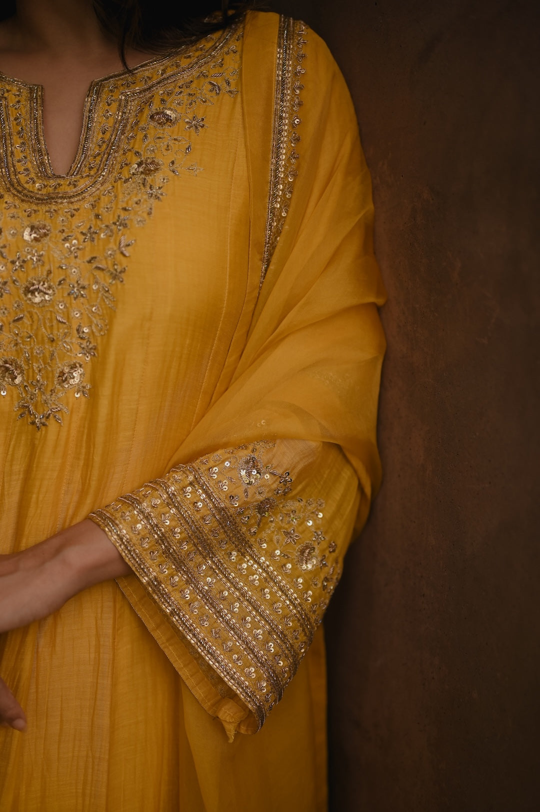 Roohi Yellow Anarkali Set - Zuleiha