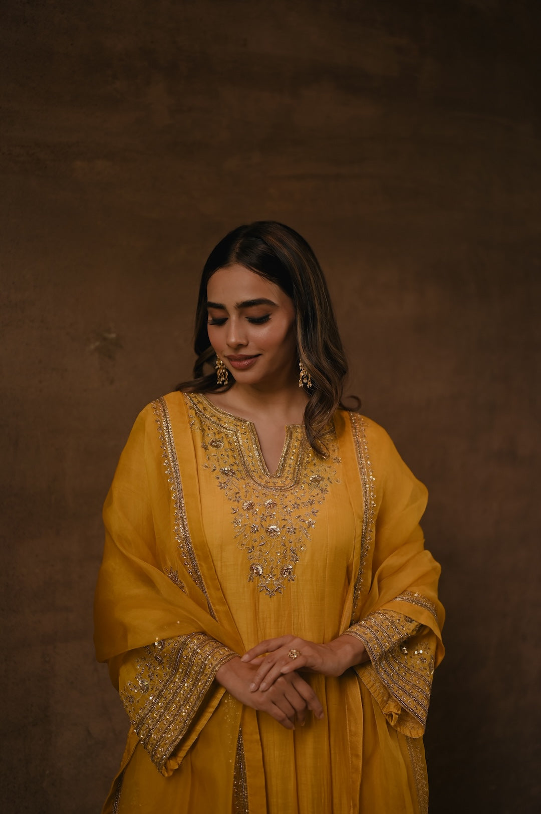 Roohi Yellow Anarkali Set - Zuleiha