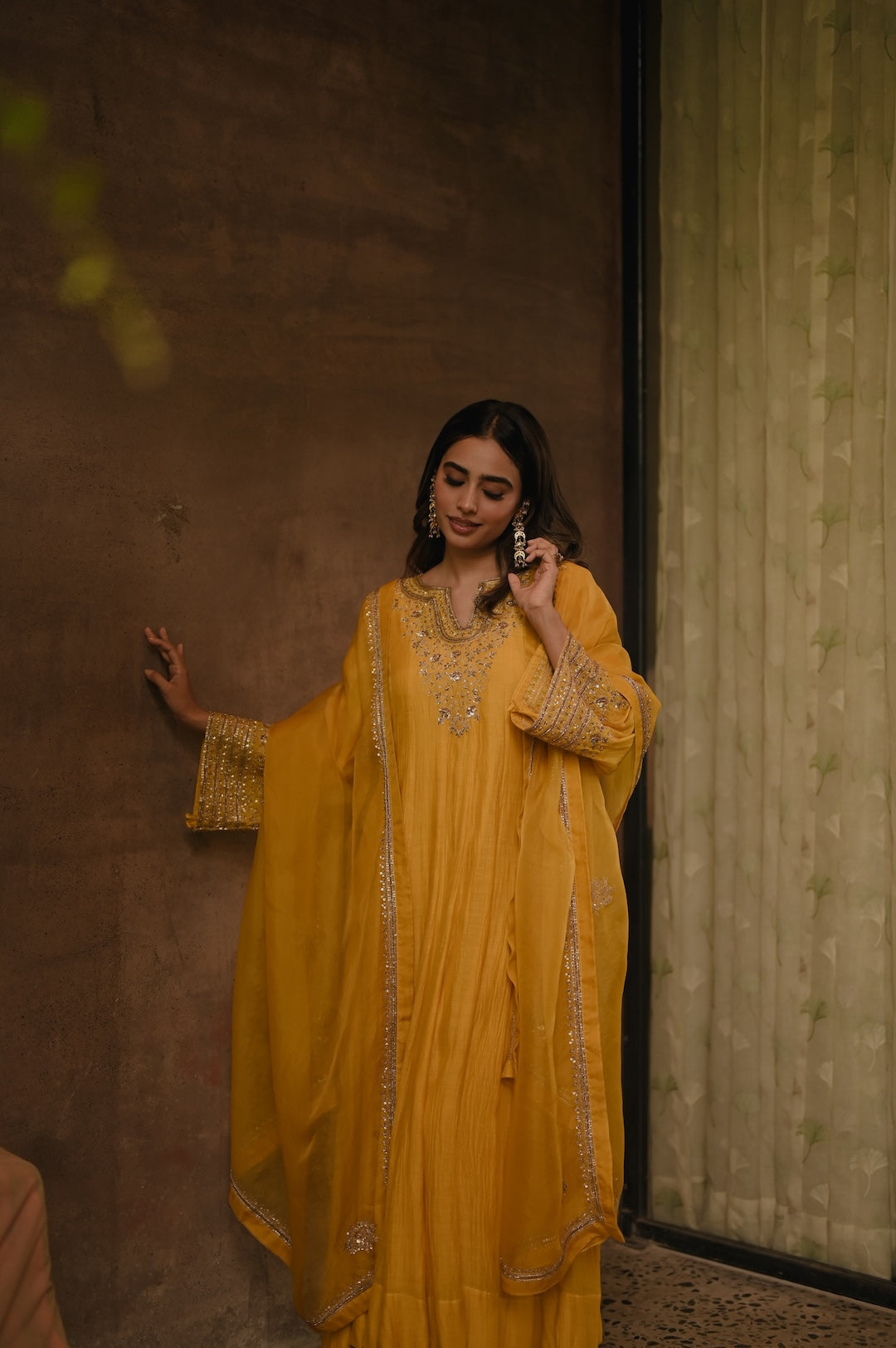 Roohi Yellow Anarkali Set - Zuleiha
