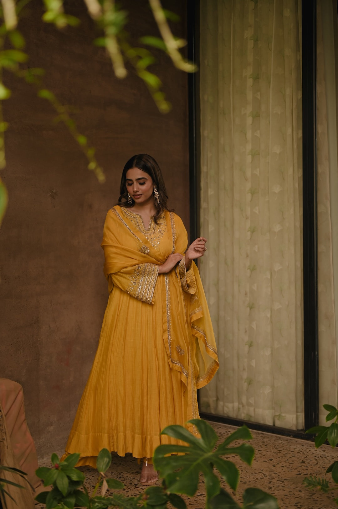 Roohi Yellow Anarkali Set - Zuleiha