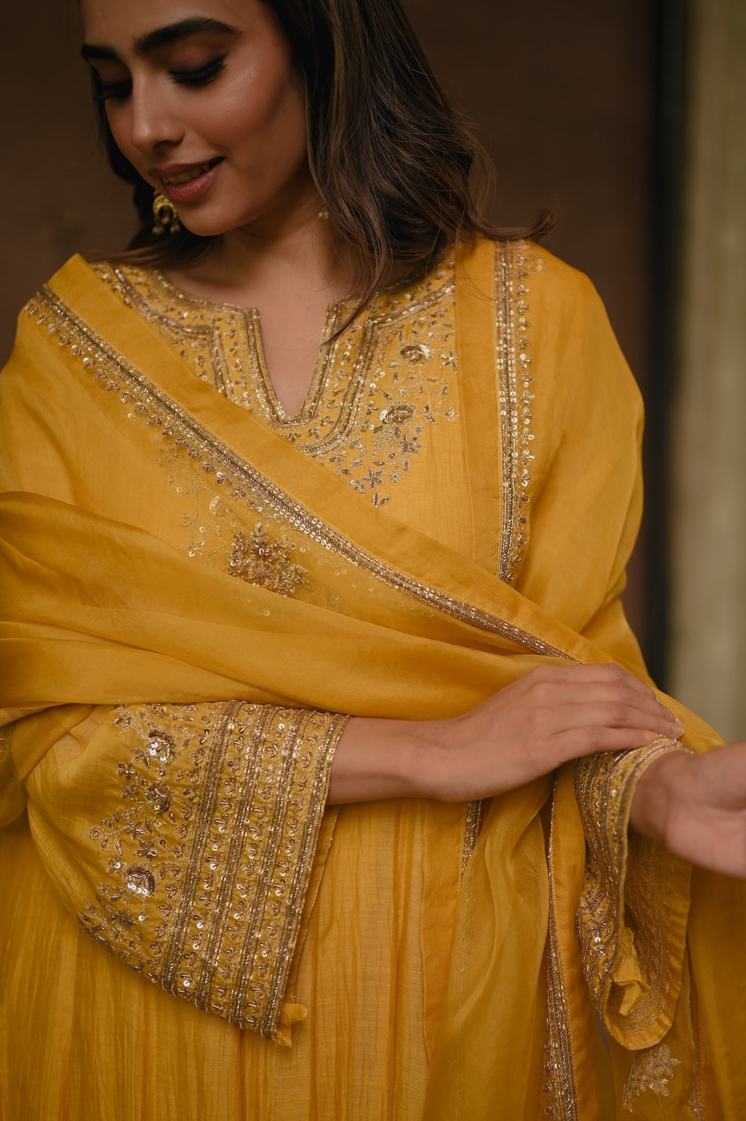 Roohi Yellow Anarkali Set - Zuleiha
