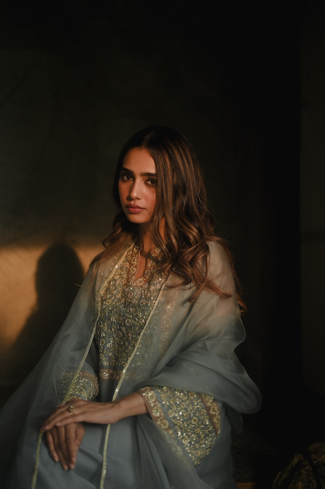 Roohi Earthy Blue set - Zuleiha