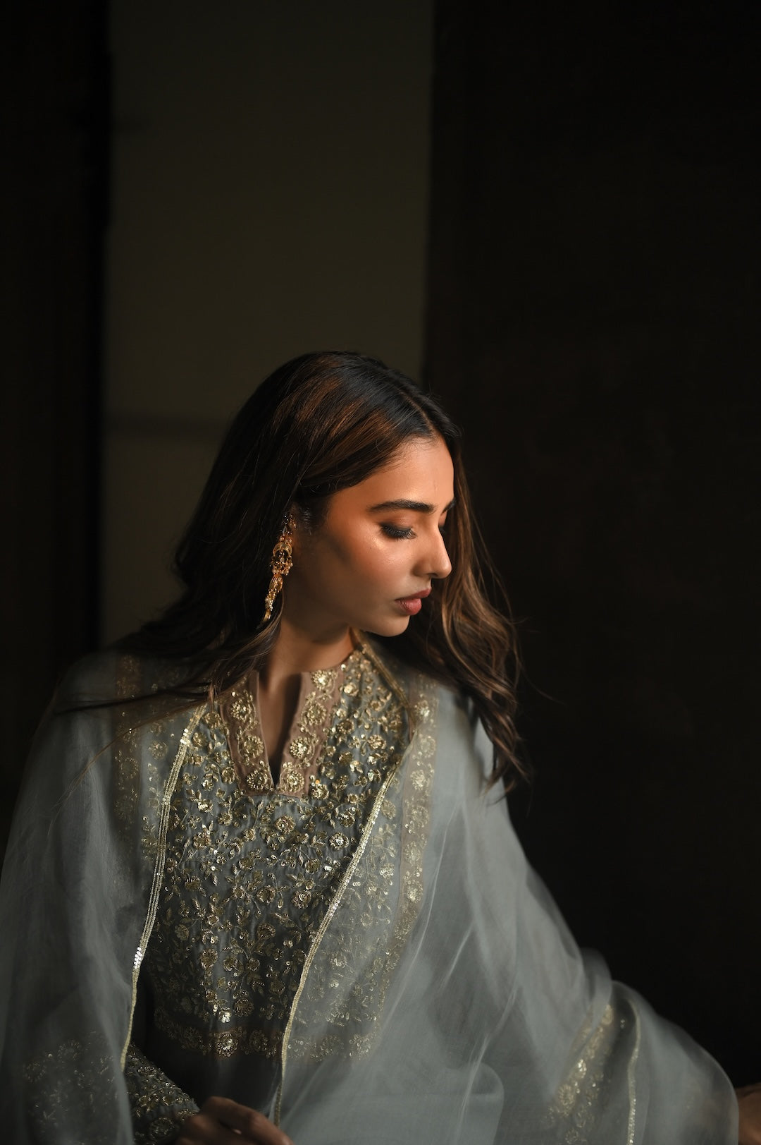 Roohi Earthy Blue set - Zuleiha