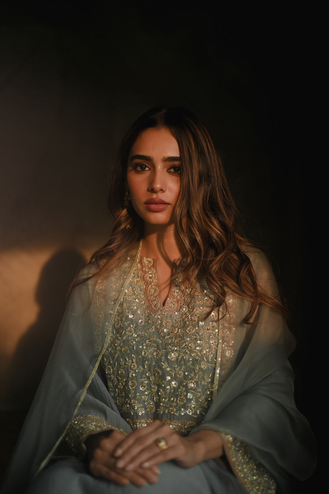 Roohi Earthy Blue set - Zuleiha
