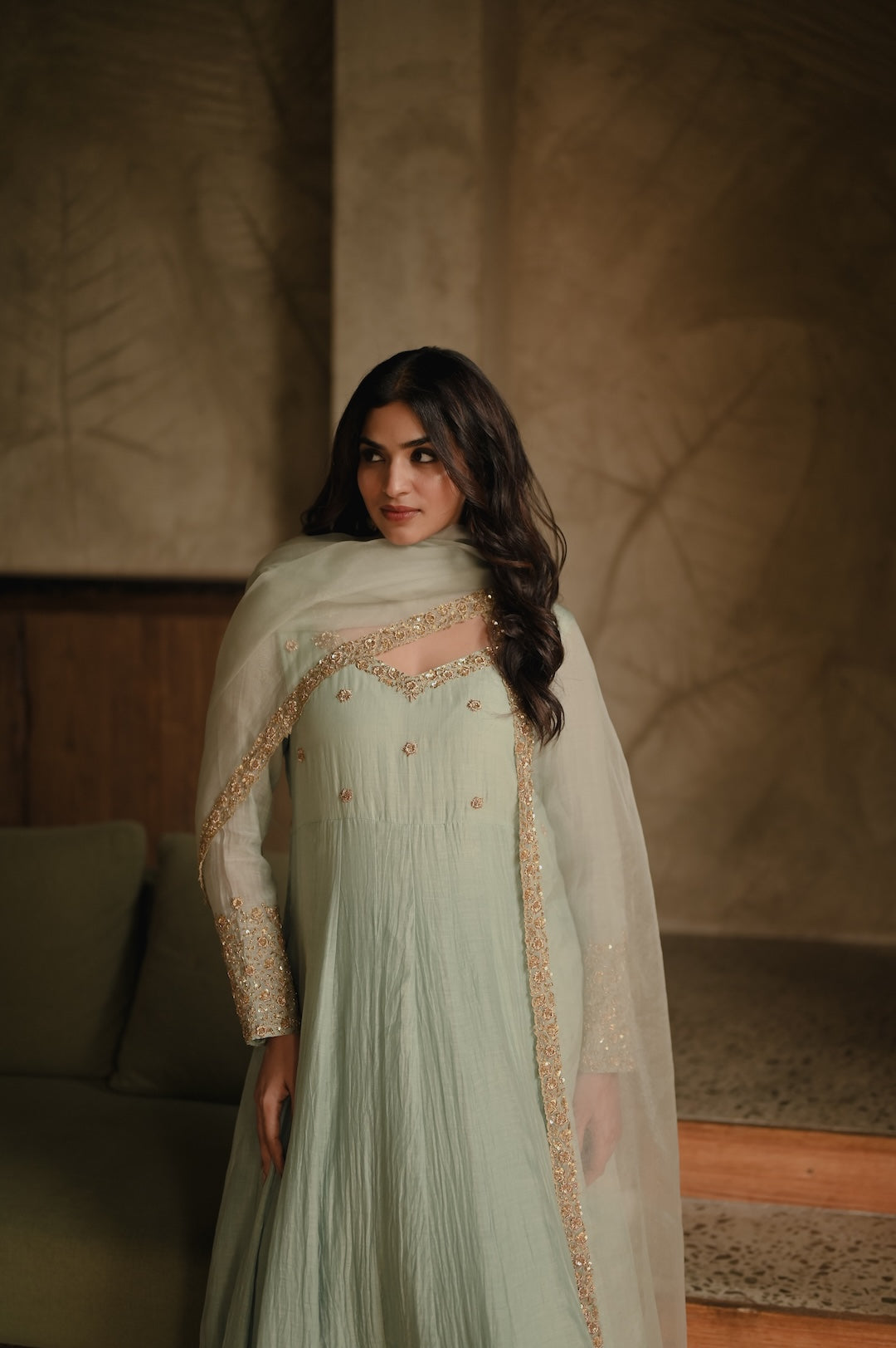 Roohi Powder Blue Anarkali Set - Zuleiha